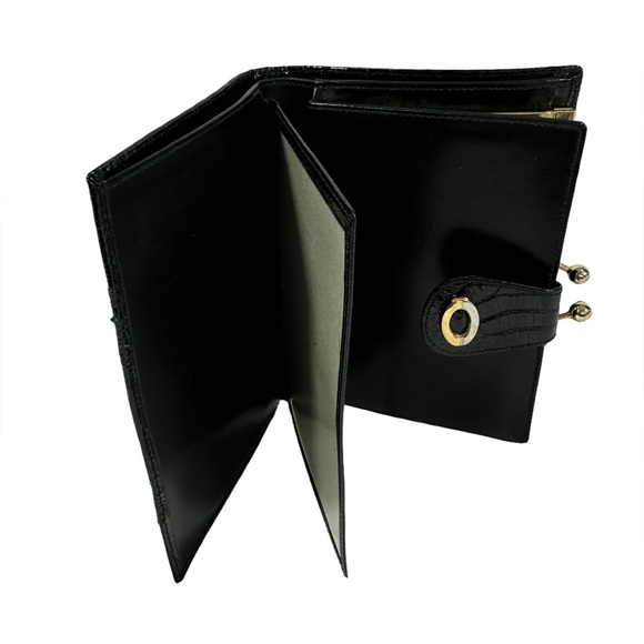 Genuine black caiman alligator coin wallet bill organizer - Picture 10 of 11